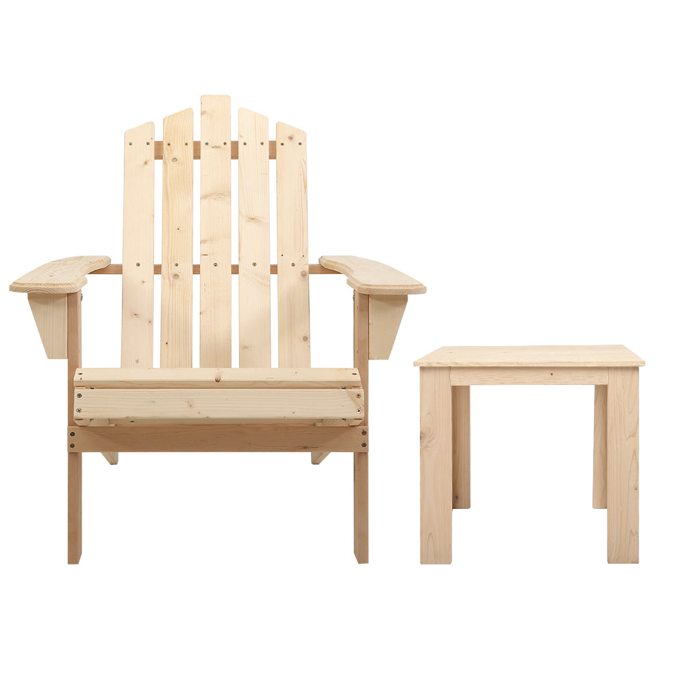Gardeon Deluxe 3PC Adirondack Chair Set