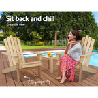 Gardeon Deluxe 3PC Adirondack Chair Set