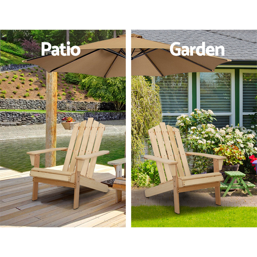 Gardeon Deluxe 3PC Adirondack Chair Set