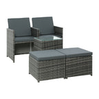 Gardeon 5PC Grey Wicker Bistro Set