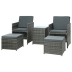 Gardeon 5PC Grey Wicker Bistro Set
