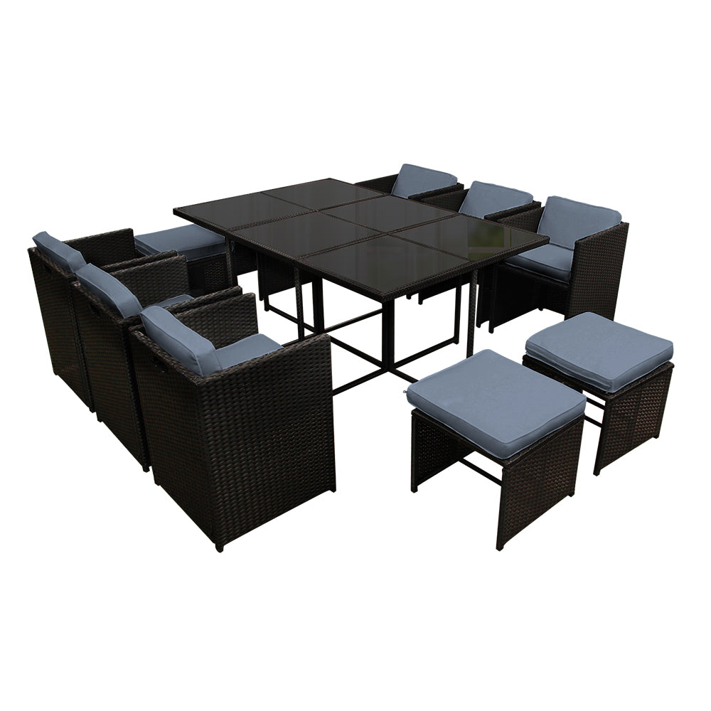 Gardeon 11-Piece Premium Wicker Dining Set