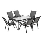 Gardeon 7PC Outdoor Dining Set - Grey