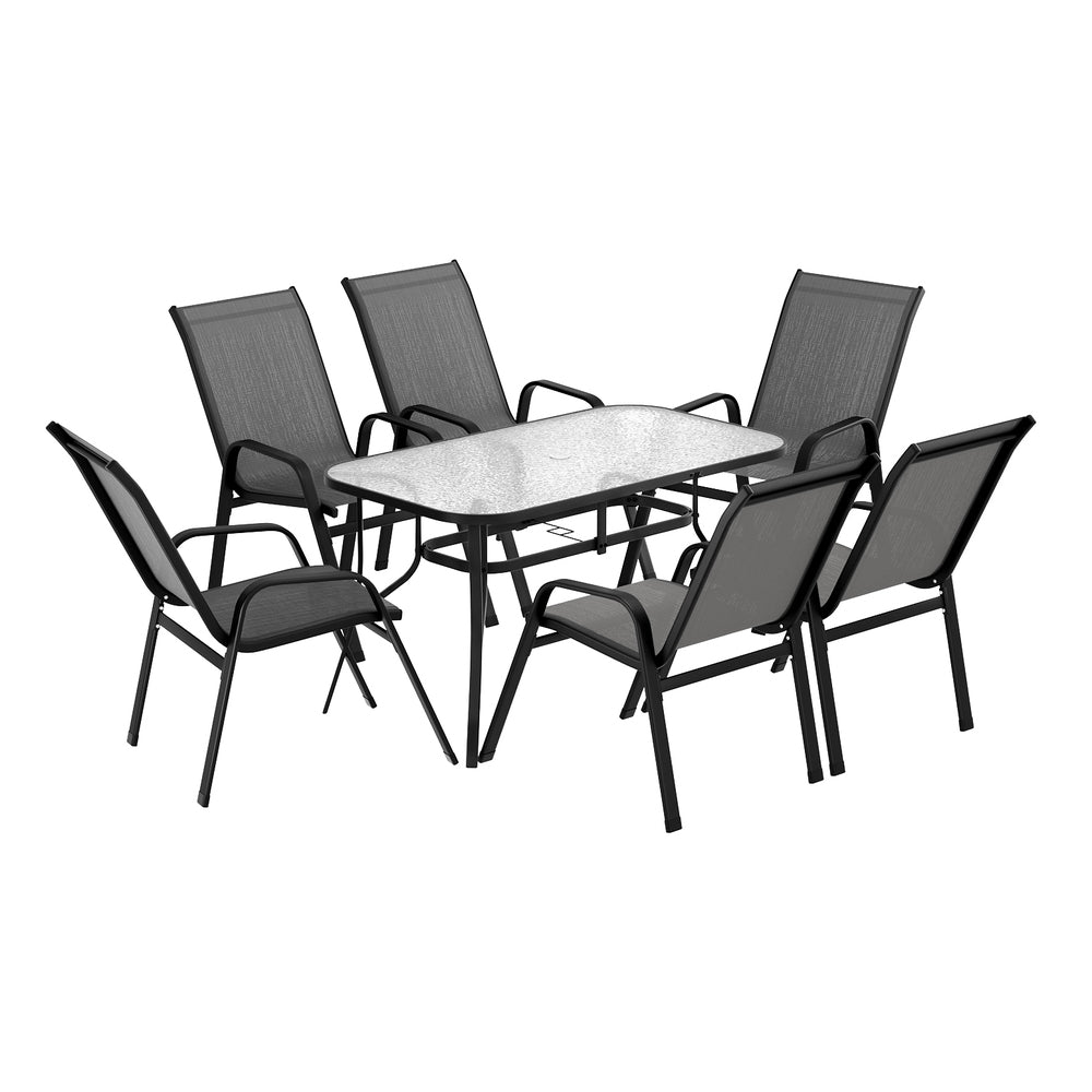 Gardeon 7PC Outdoor Dining Set - Grey