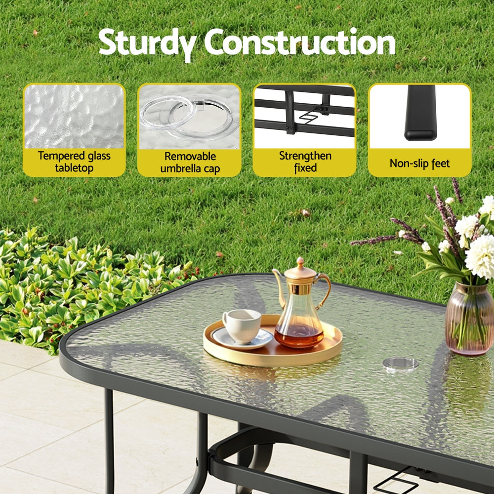 Gardeon 7PC Outdoor Dining Set - Grey