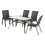 Gardeon 5-Piece Black Outdoor Dining Set