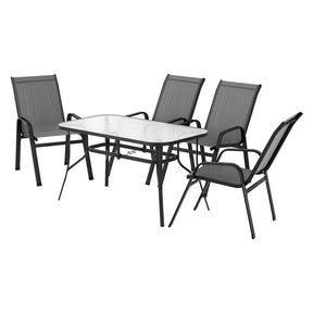 Gardeon 5PC Grey Outdoor Dining Set