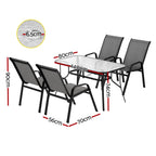 Gardeon 5PC Grey Outdoor Dining Set