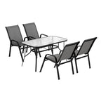 Gardeon 5PC Grey Outdoor Dining Set