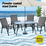 Gardeon 5PC Grey Outdoor Dining Set