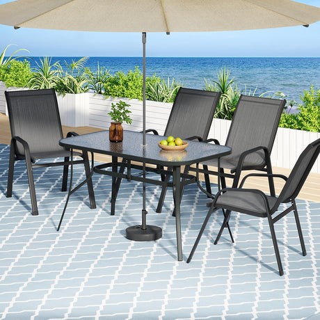 Gardeon 5PC Grey Outdoor Dining Set
