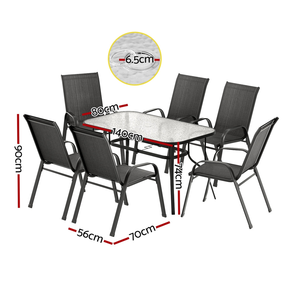 Gardeon 7PC Elegant Outdoor Dining Set