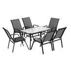 Gardeon 7PC Grey Outdoor Dining Set