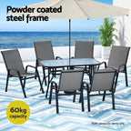 Gardeon 7PC Grey Outdoor Dining Set
