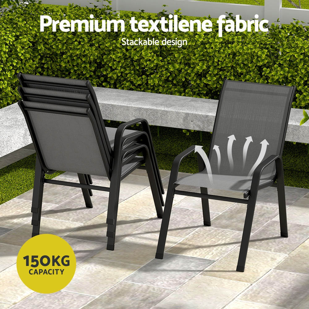 Gardeon 7PC Grey Outdoor Dining Set