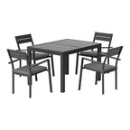 Gardeon 5-Piece Black Aluminum Dining Set
