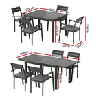 Gardeon 5-Piece Black Aluminum Dining Set