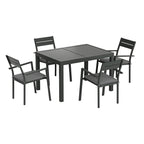 Gardeon 5-Piece Black Aluminum Dining Set