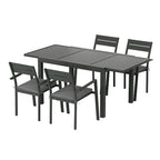 Gardeon 5-Piece Black Aluminum Dining Set