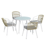 Gardeon 5-Piece White Outdoor Dining Set