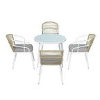 Gardeon 5-Piece White Outdoor Dining Set