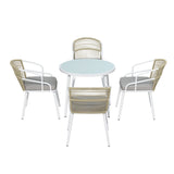 Gardeon 5-Piece White Outdoor Dining Set