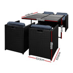 Gardeon 5-Piece Wicker Outdoor Dining Set