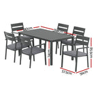 Gardeon 7-Piece Aluminum Outdoor Dining Set