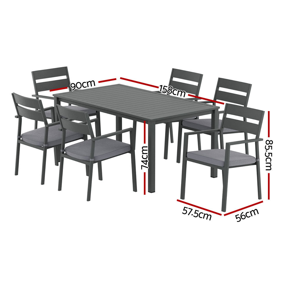 Gardeon 7-Piece Aluminum Outdoor Dining Set