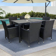 Gardeon Elegance Black 7-Piece Dining Set