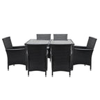 Gardeon Elegance Black 7-Piece Dining Set