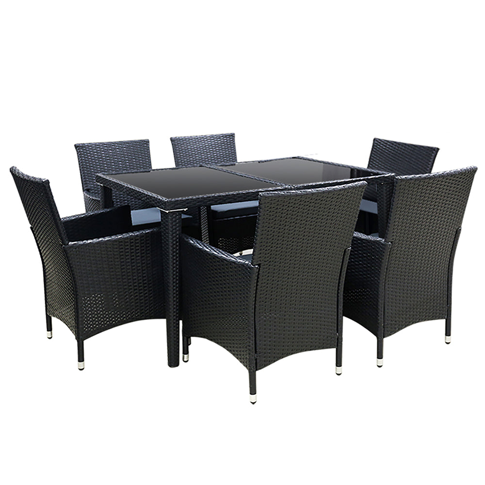 Gardeon Elegance Black 7-Piece Dining Set