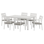 Gardeon 7-Piece White Aluminum Dining Set