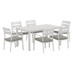 Gardeon 7-Piece White Aluminum Dining Set