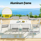Gardeon 7-Piece White Aluminum Dining Set