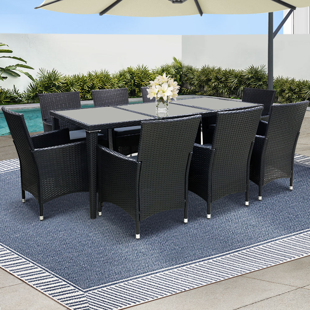 Gardeon 9-Piece Elegant Wicker Dining Set
