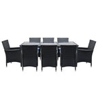 Gardeon 9-Piece Elegant Wicker Dining Set