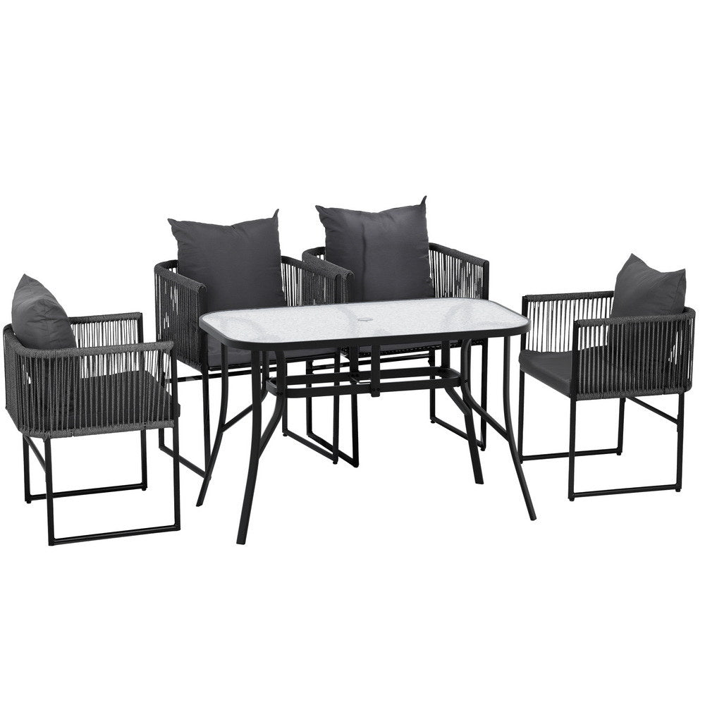 Gardeon 5-Piece Weather-Resistant Outdoor Dining Set