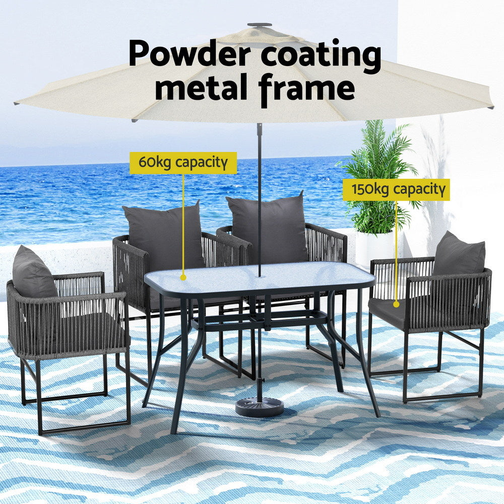 Gardeon 5-Piece Weather-Resistant Outdoor Dining Set