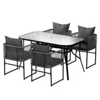 Gardeon 5-Piece Black Outdoor Dining Set