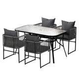 Gardeon 5-Piece Black Outdoor Dining Set