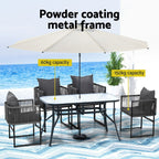 Gardeon 5-Piece Black Outdoor Dining Set
