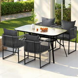 Gardeon 5-Piece Black Outdoor Dining Set