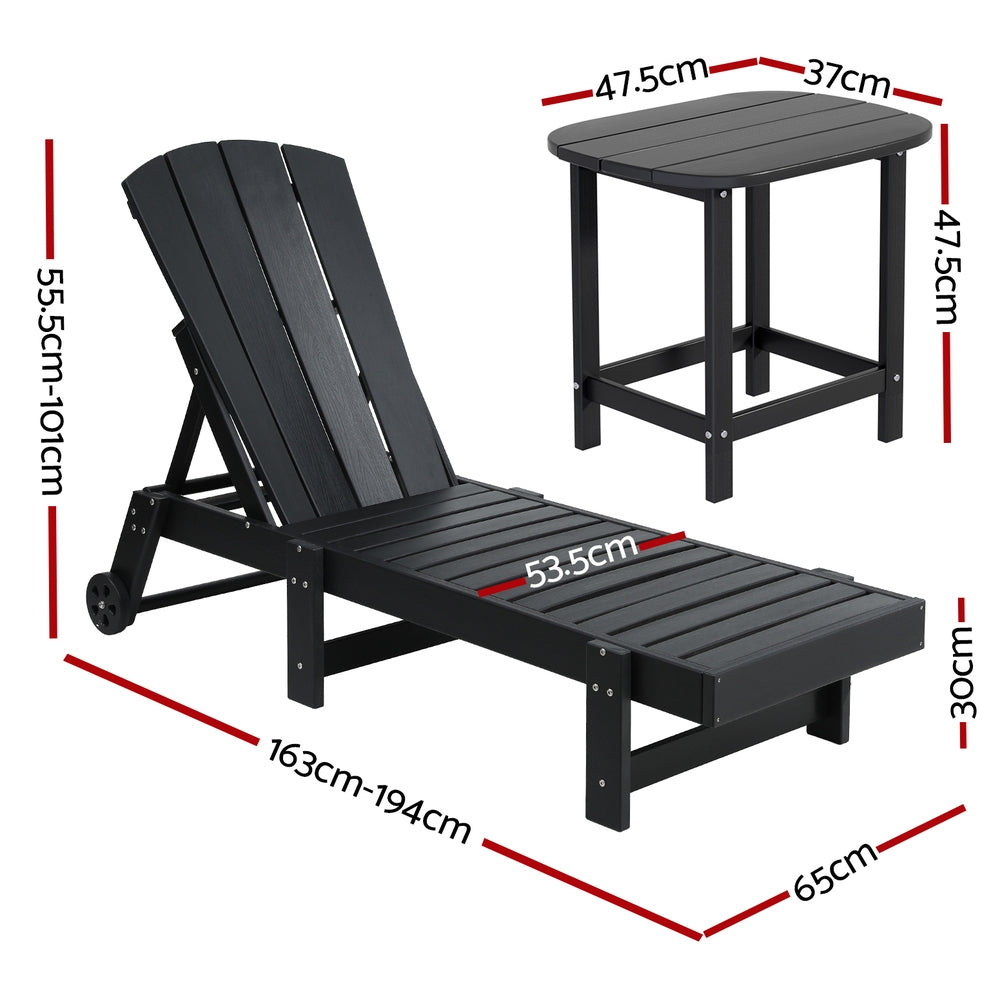 Gardeon 3-Piece Adjustable Outdoor Lounge Set