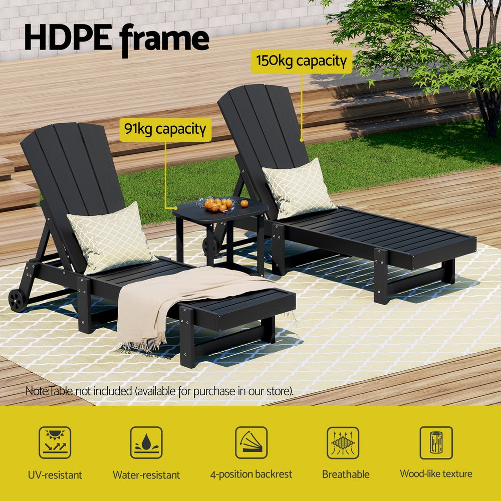 Gardeon 3-Piece Adjustable Outdoor Lounge Set