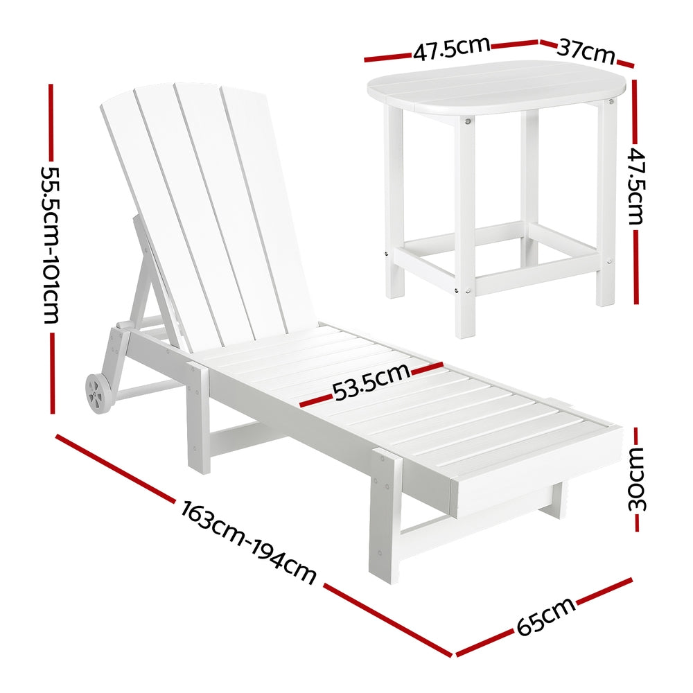 Gardeon 3-Piece Adjustable Outdoor Lounge Set