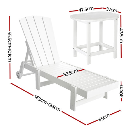 Gardeon 3-Piece Adjustable Outdoor Lounge Set