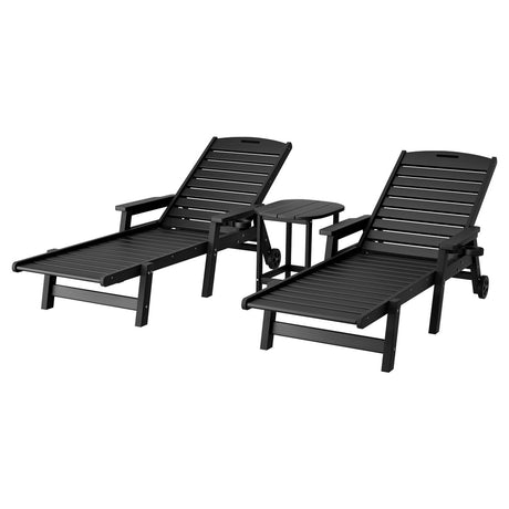 Gardeon 3-Piece Adjustable Sun Lounge Set