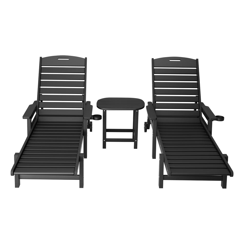 Gardeon 3-Piece Adjustable Sun Lounge Set