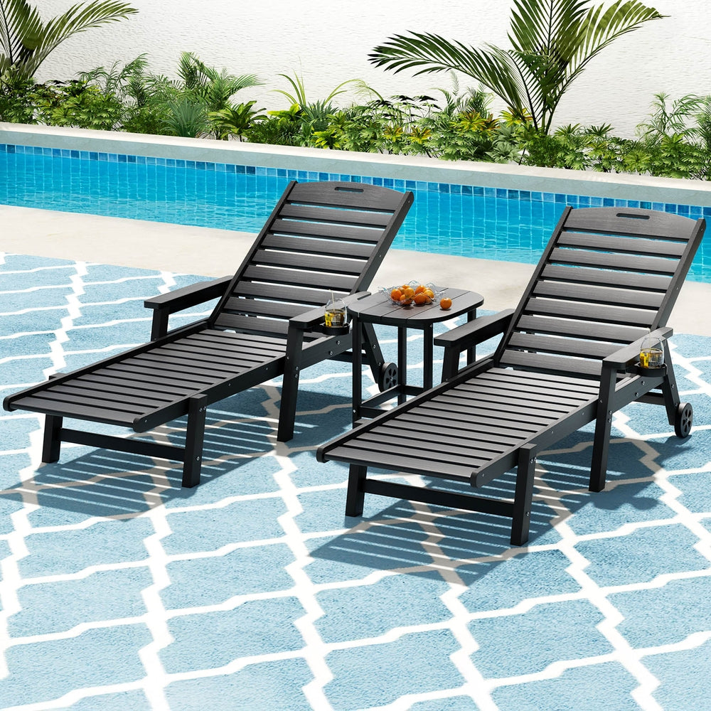 Gardeon 3-Piece Adjustable Sun Lounge Set